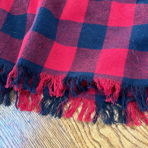 Red and black Buffalo plaid open from wrap. One size. Handmade. - Picture 3 of 8